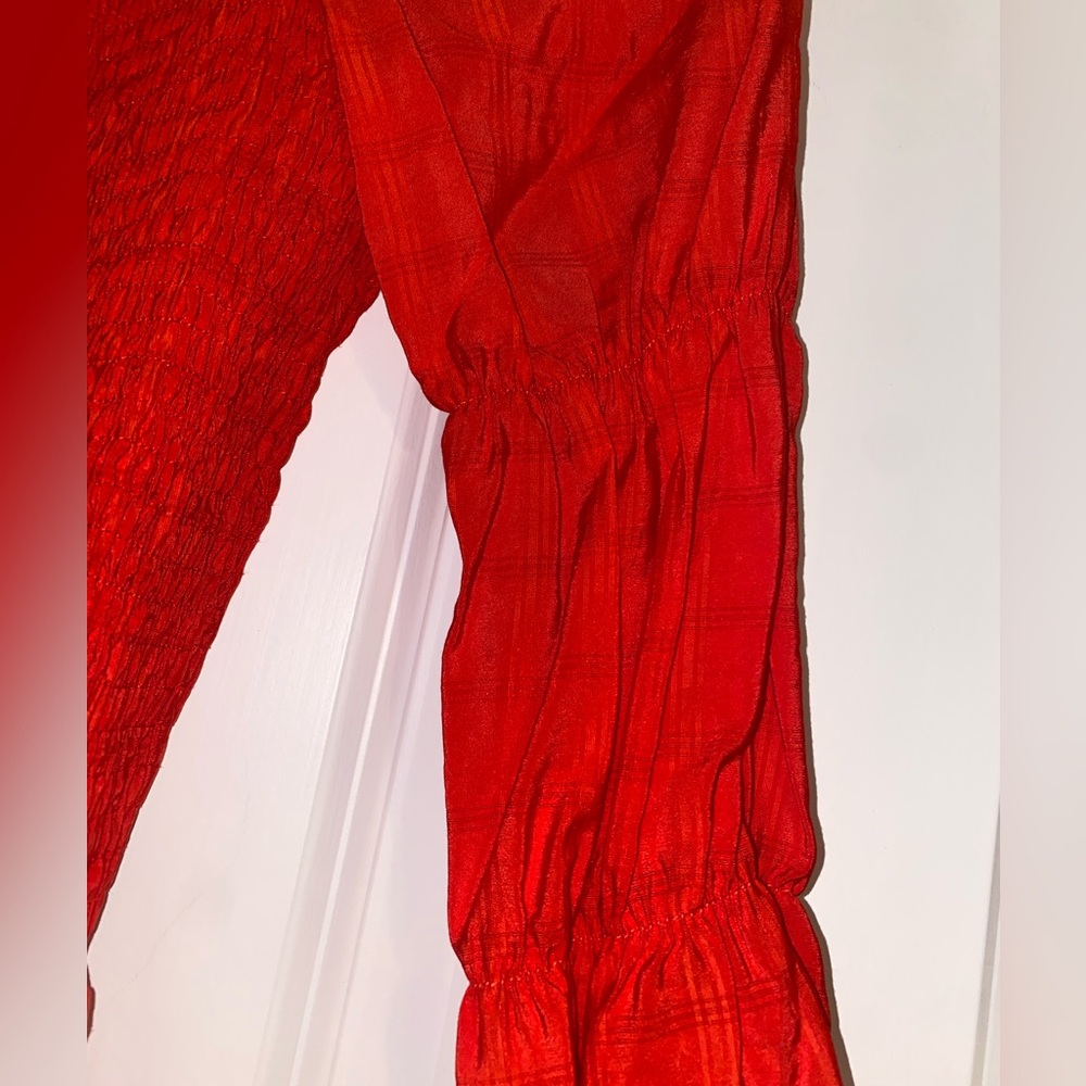Red Smocked Top - Picture 3 of 5